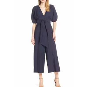 NWT KEEPSAKE THE LABEL $185 Navy Luminous Plunge Jumpsuit Size M - Picture 1 of 2