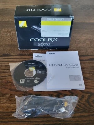 Nikon COOLPIX S570 12MP Digital Camera Black 5x Zoom Box Only / No Camera  - Image 1 of 4