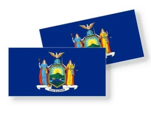 Bandera del Estado de Nueva York - Set de 4 pegatinas de vinilo / calcomanías adhesivas de varios tamaños - Imagen 1 de 2