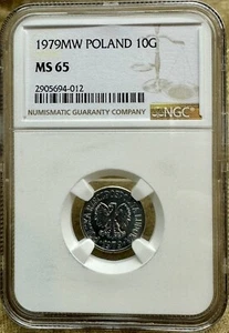Poland 1979 MW 10 Groszy NGC MS 65 Aluminum - Picture 1 of 5