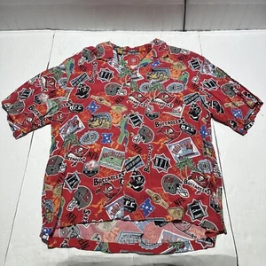 Reyn Spooner Buccaneers Hawaiian Shirt Mens L All Over Print Classic Logos - Picture 1 of 6
