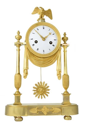 EMPIRE Kaminuhr Empire clock bronze cartel horloge antique pendule uhren - Photo 1/4