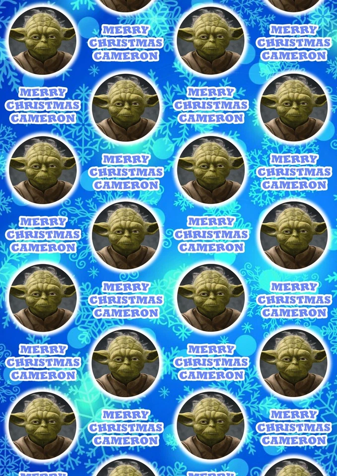 YODA Personalised Christmas Gift Wrap - Star Wars Wrapping Paper - Baby Yoda - Image 1 of 1