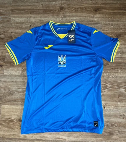 SIZE L Official Joma Ukraine National Team T-Shirt Football Soccer Blue Cover