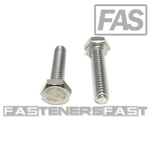 (25) 1/4-20x1-1/8" 316 Stainless Steel Hex Cap Screws Hex Bolts FT MARINE GRADE - Picture 1 of 5