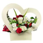 Handmade. 🌷 Artificial Flower Heart Box Cream, Birthday. Wedding. Gift For All