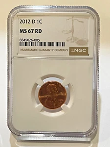 2012-D LINCOLN SHIELD PENNY - MS-67 RD - NGC - Picture 1 of 2