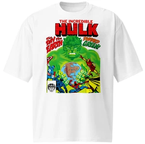 Hulk Spiderman Marvel Comics Oversized Tee Shirt Mens White Ironman Cap America - Picture 1 of 6