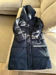 Ralph Lauren women’s Blue pillow down puffer coat M hooded - Picture 1 of 7