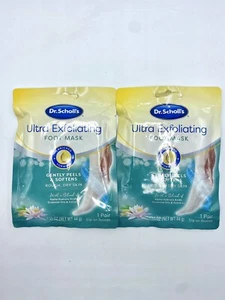 (2) Dr Scholl's Ultra Exfoliating Foot Mask Slip On Booties Peels & Softens - Picture 1 of 4