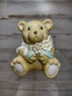 Vintage Porcelain Teddy Bear with Flowers Scented Potpourri Holder Figurine 3"
