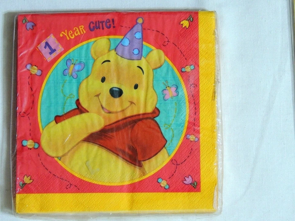  WINNIE THE POOH 1 AÑO FELIZ - 16 - SERVILLETAS DE ALMUERZO DE PAPEL - SUMINISTROS PARA FIESTAS Foto 1 de 1
