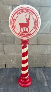 Blow Mold Christmas Yard Decor Reindeer Parking Sign Holiday Time Battery Power - Picture 1 of 5