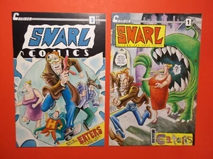 SNARL #s 1 & 3 - CALIBER COMICS - 1990 B&W ART - WEREWOLF VAMPIRES - EATERS - Picture 1 of 7