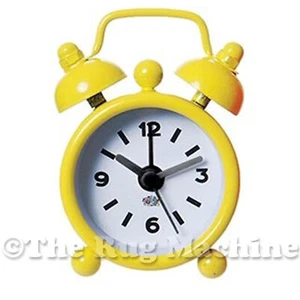 NEON ALARM CLOCK - Yellow - Mini 6cm Travel XS Tiny Size Fun Gift **NEW** - Bild 1 von 3