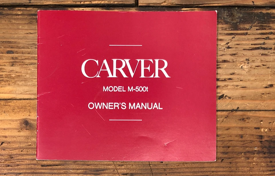 Amplificador Carver M-500t Propietario / Manual de Usuario *Original* Foto 1 de 1