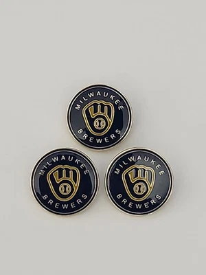 (Pack of 3) MLB Baseball Team Milwaukee Brewers Logo Enamel Pins, FREE SHIPPING - Image 1 of 3