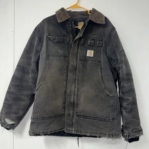 Chaqueta de Campo Denim Cuello Pana Forrada Edredón CARHARTT De Colección Años 90 Marrón Talla L - Imagen 1 de 23