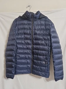 Hugo Boss Herren Medium Navy Puffer Daunenfüllung Reißverschluss Mantel mit Zip Off Kapuze - Bild 1 von 17