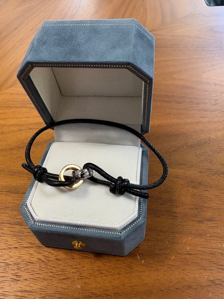 Pulsera Chopard Oro Amarillo 18k y Oro Blanco con Cuero Genuino Foto 1 de 4