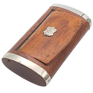 Antique French Snuff Box – Silver Plate Pocket Case Victorian 7cm - Picture 1 of 10