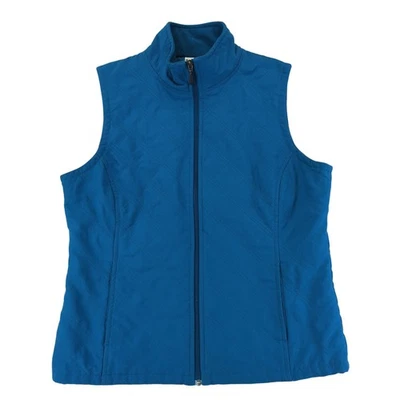Chaleco Columbia Para Mujer Acolchado Forrado de Vellón Azul Talla Mediana Cremallera Completa Informal Foto 1 de 4