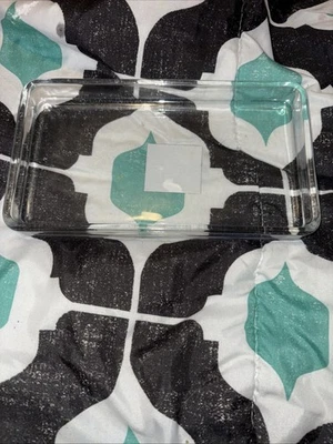 MADE FOR RETAIL HEAVIER RECTANGLE PLAIN GLASS TRAY 8" X 4.5" OVER 1 LB - Image 1 of 4