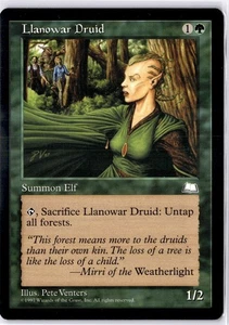 Llanowar Druid Weatherlight Regular Pete Venters Magic: The Gathering NM - Picture 1 of 2