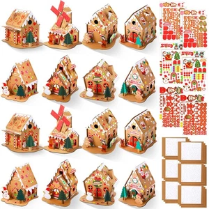32 Sets Christmas Gingerbread House Craft Kit Bulk DIY Make Your Own Ginger B... - Picture 1 of 6