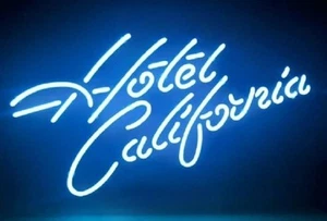 Lampada insegna luminosa neon 28"x16" New Hotel California decorazione parete aperta camera da letto club - Foto 1 di 4