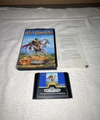 Warsong (Sega Genesis 1991) - Tested/Working - Complete In Box w/ Hang Tab Case - Image 1 of 4