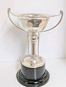 STERLING SILVER GOLF TROPHY CLUB HANDLE BALLS CHALICE ANTIQUE 1925 BIRMINGHAM - Picture 1 of 9