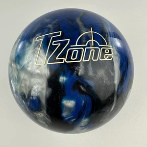 Brunswick T Zone Bowling Ball 12LB DRILLED Blue Silver Black Swirl 11lb 14oz - Picture 1 of 6
