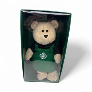 2016 Starbucks Green Apron Tweed Bearista Bear with Tag in Original Box - Picture 1 of 4