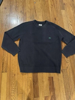 L.L.Bean Textured Washed Cotton Sweaters Crewneck Faded Black Medium - Image 1 of 4