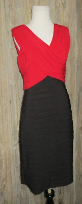 Vestido de cóctel Scarlett Nite para mujer rojo con volantes en capas talla 10 elegante clásico Foto 1 de 4