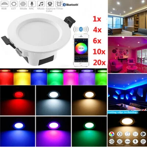 Bluetooth RGB+WW+CW LED Einbauleuchte Einbaustrahler Einbauspot Decken Leuchte - Bild 1 von 35