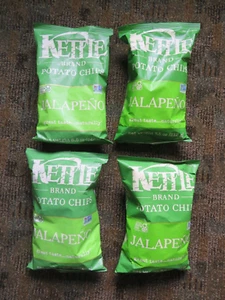 (4) Bag Lot of Kettle Brand Potato Chips Jalapeno Flavor 7.5 Oz Each YUMMY! ! - Picture 1 of 2