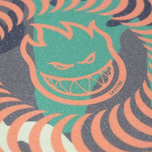 Spitfire Griptape Swirl Camo/Orange Sheet Full Skateboard Deck Length Grip 9x33" - Picture 1 of 4
