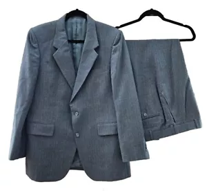 Michael di Angelo 2 Piece Suit Mens 42R Grey Gray Pinstripe 100% Pure Wool 42 R - Picture 1 of 24