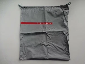 Prada Gray Red Nylon Dust Cover Storage Drawstring Travel Bag 13.5" x 14.5" NEW - Picture 1 of 3