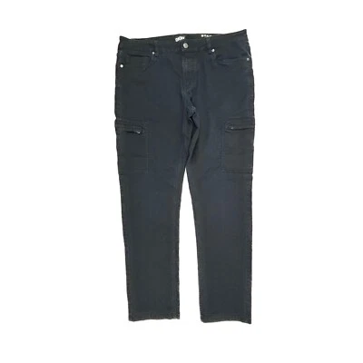 Pantalones de mezclilla DKNY Stanton ajustados cargo para hombre talla 36x28 negros Foto 1 de 4
