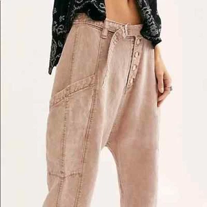 Free People Desert Daze Harem Pants Womens Size 6 Pink Lyocell Linen Boho Hippie - Picture 1 of 11