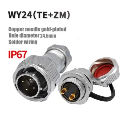 WY24 TE+ZM 2Pin-19Pin IP67 straight gripping jaw fastening plug rear nut socket - Image 1 of 4