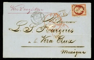 1857 FRANCE YT 17A ON BORDEAUX -VERA-CRUZ LETTER VF - Picture 1 of 3