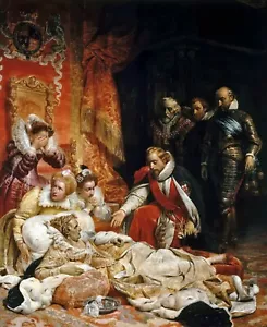 La muerte de Isabel I, reina de Inglaterra pintura Paul Delaroche reproducción - Imagen 1 de 3