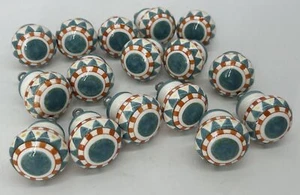 Lot Of 16 Ceramic Drawer Pulls Cabinet Knobs Spanish Aztec Italian Tuscany - Picture 1 of 9