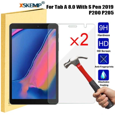 Samsung Tab A 8.0 T290 T295 P200 T385 T380 TEMPERED GLASS Screen Protector 2Pcs - Image 1 of 4