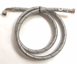 Stainless Steel Braided Water Hose 1/2" BSP Female / Elbow Ends 300mm - 3000mm   - Picture 1 of 2