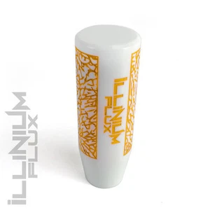 ILLINIUM FLUX YELLOW PAINTED WHITE ELEPHANT DRIFT MANUAL SHIFT KNOB 10X1.5 K62 - Picture 1 of 1